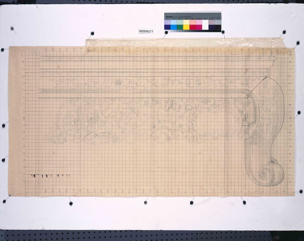 作品画像：下絵「振天府」椅子部分