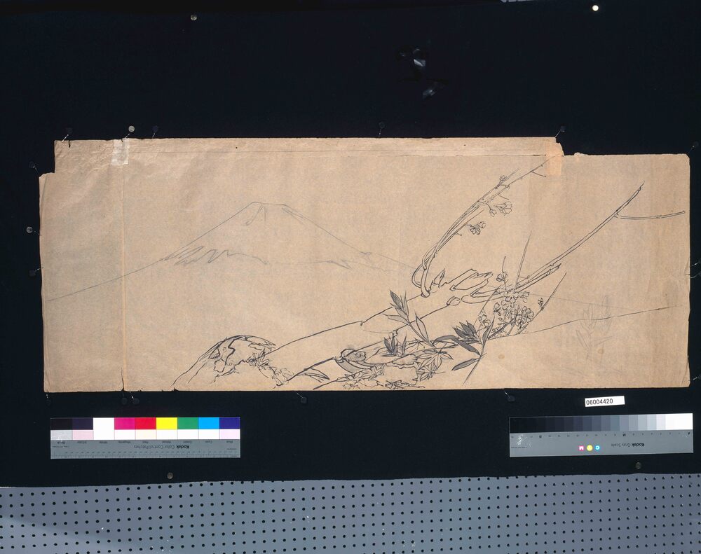 作品画像：下絵 春秋の冨士