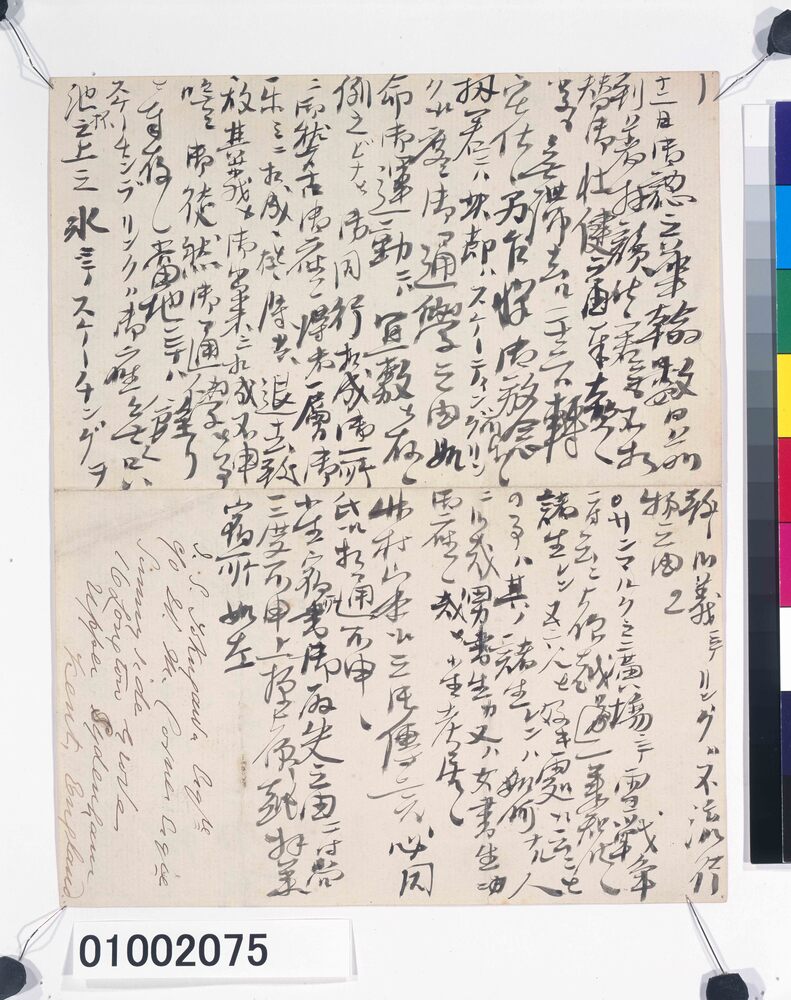 作品画像：川村清雄宛書簡（冬のスケートにつき）