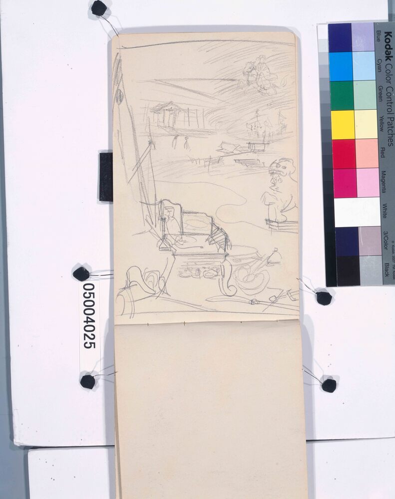 作品画像：スケッチブック（「振天府」参考図）