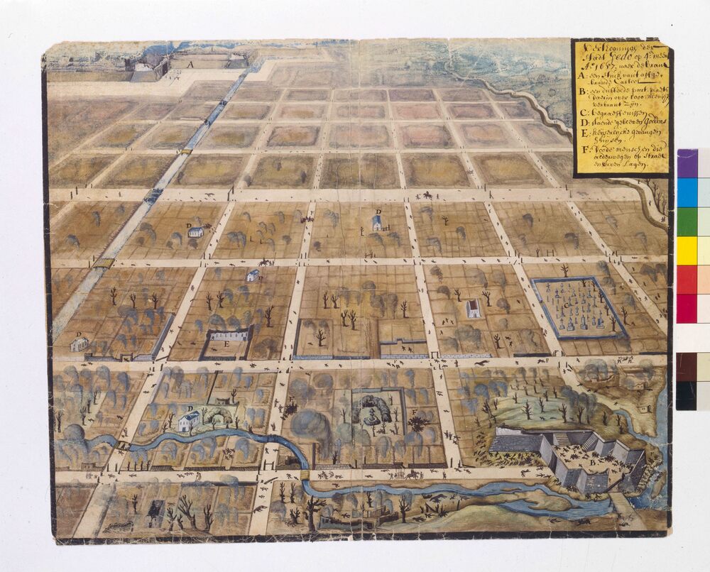 作品画像：1657年3月4日火事にあった江d戸市街の図(明暦大火罹災市街の図)
