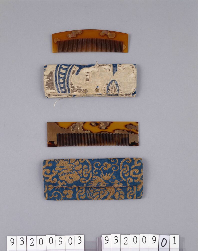 作品画像：古裂櫛袋 紅葉文蒔絵櫛