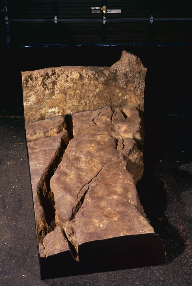 作品画像：道路面地震地割れ跡