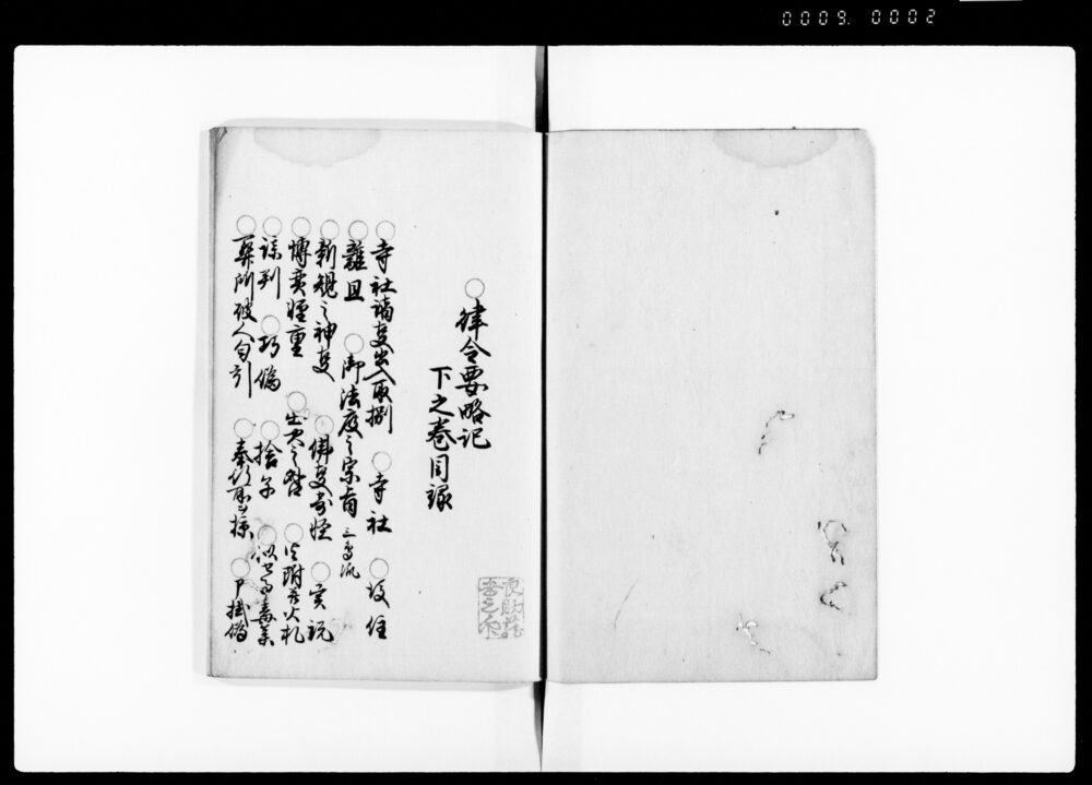 作品画像：律令要略記 下之巻