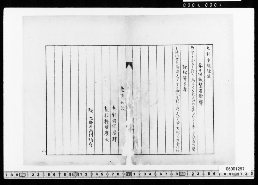 作品画像：毛利重就詠草写