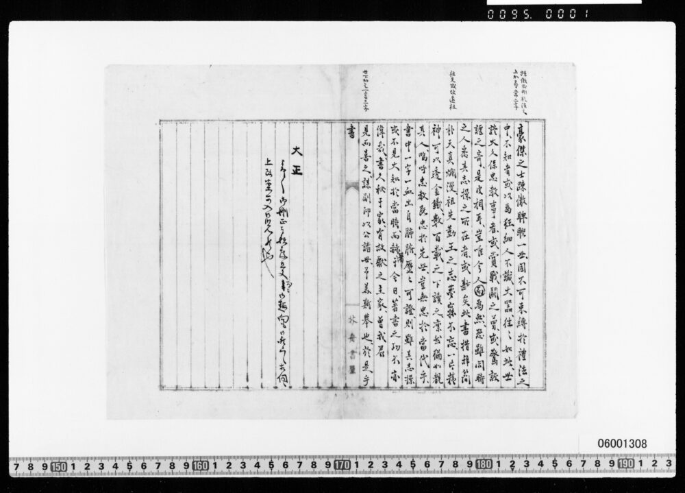 作品画像：揮毫案文(豪傑の士大久保忠教について)