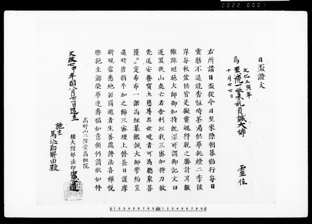 作品画像：日盃証文