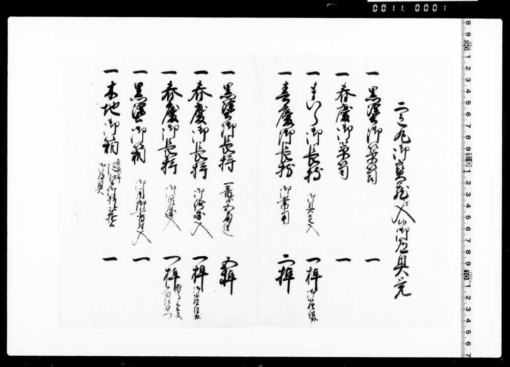 作品画像：二丸御宝蔵江入候御道具覚