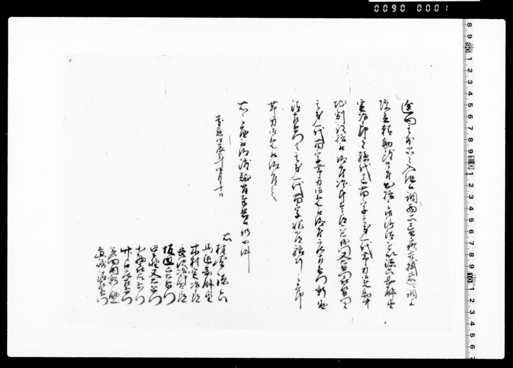 作品画像：調物精勤により勘解由等孫代迄苗字、一代限り帯刀御免等につき証書