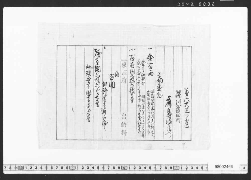 大蔵省 御証文