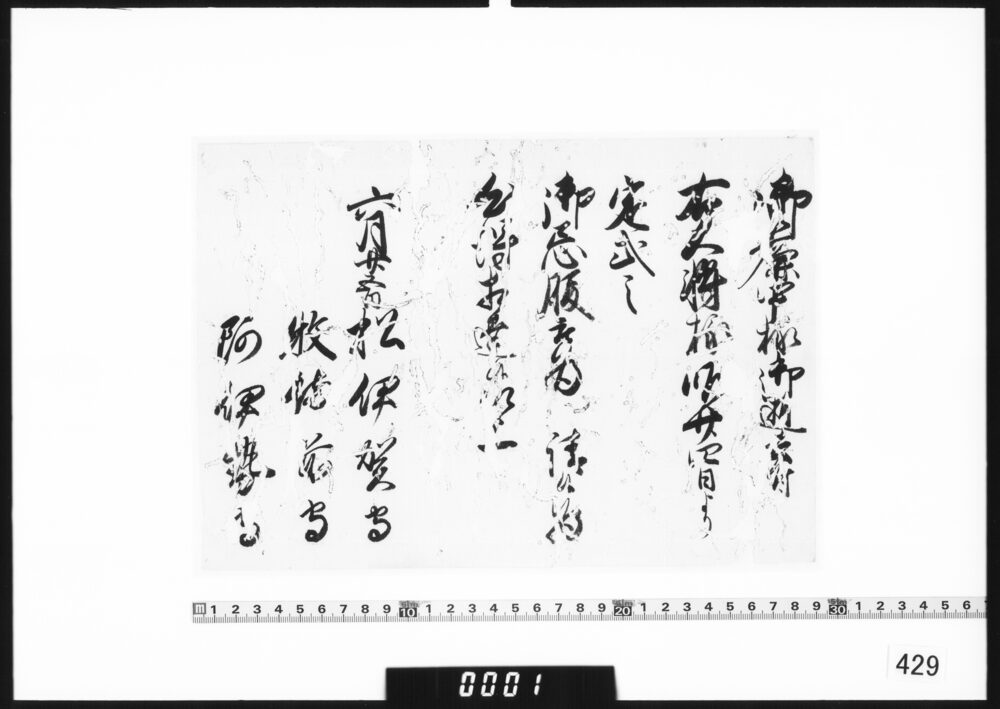作品画像：老中連署奉書断簡(御簾中様逝去、右大将様御忌服につき)