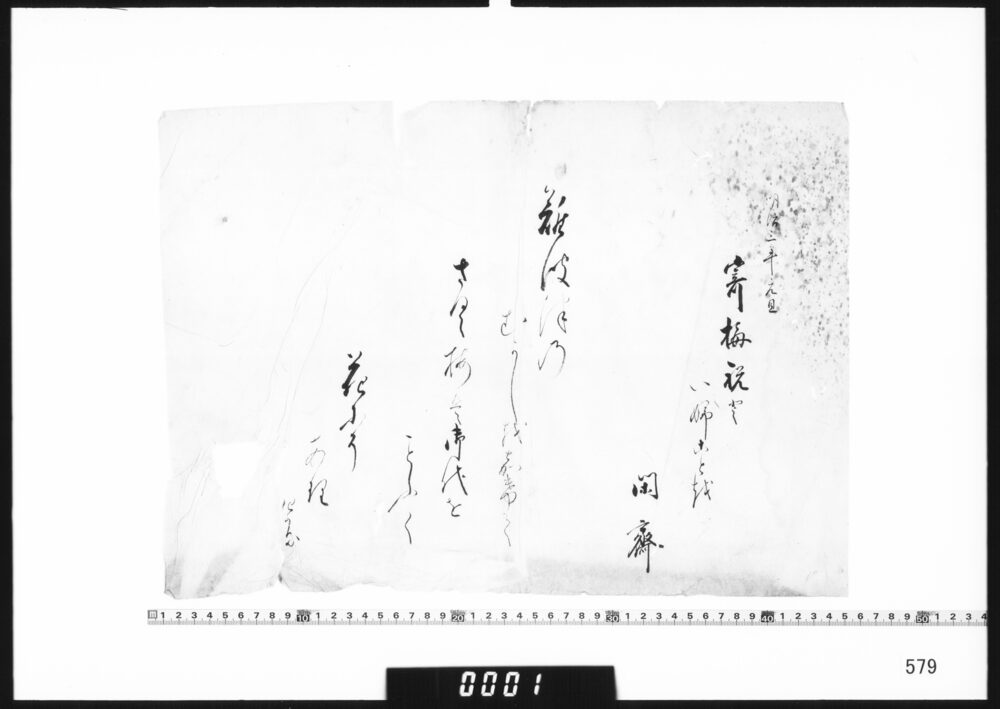 作品画像：和歌懐紙(明治三年元旦)
