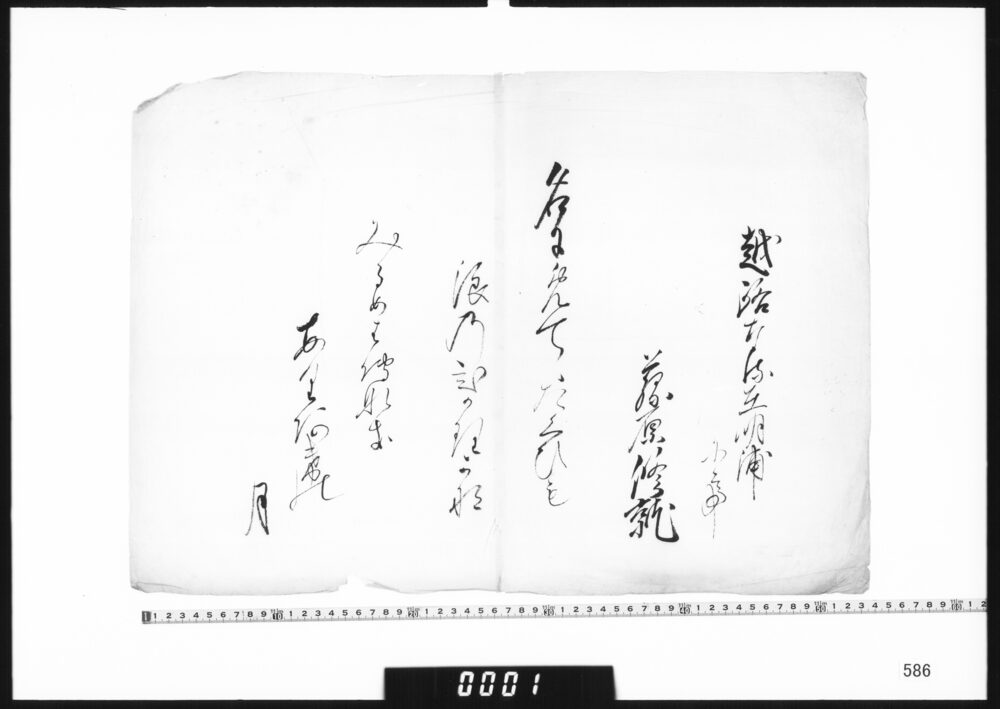 作品画像：和歌懐紙(越路なる在明浦にて)