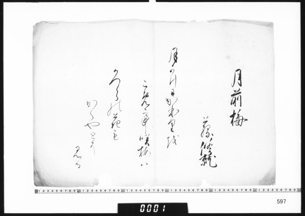 作品画像：和歌懐紙(月前梅)