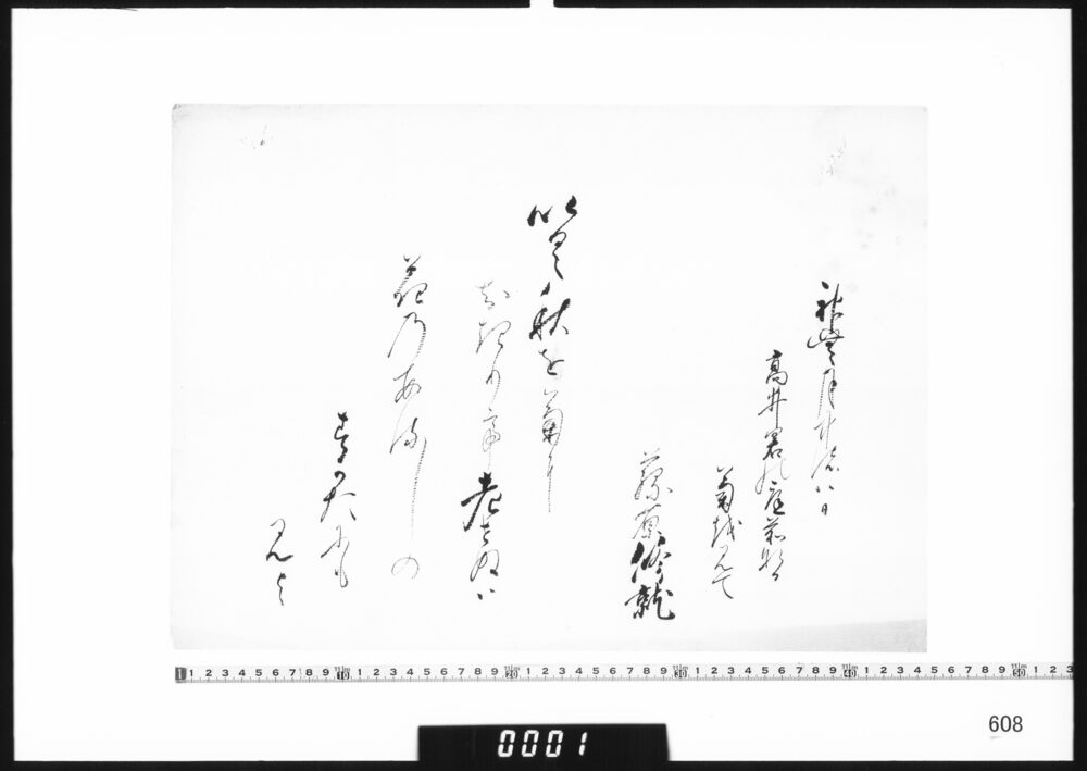 作品画像：和歌懐紙(高井君の庭前なる菊を見て)