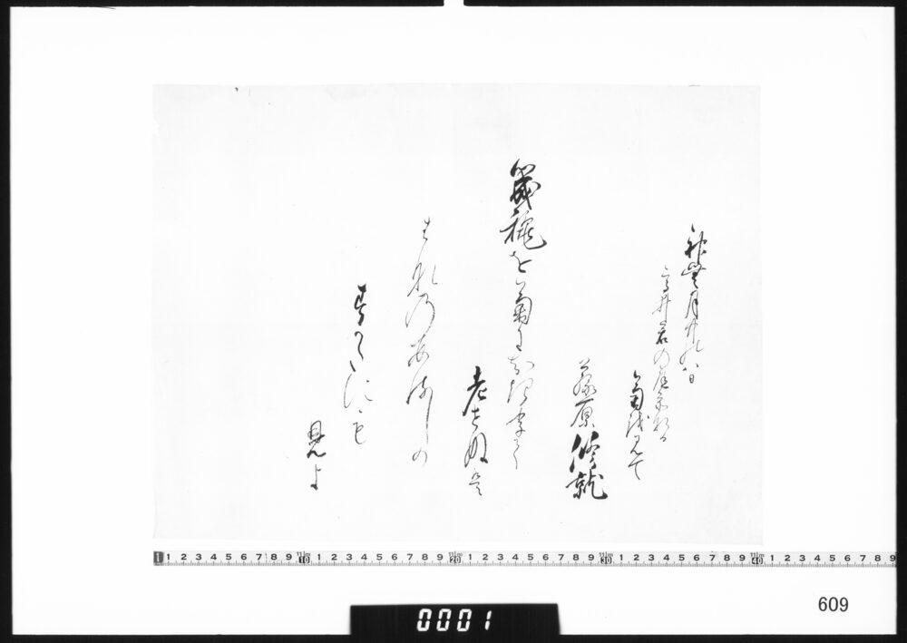 作品画像：和歌懐紙(高井君の庭前なる菊を見て)
