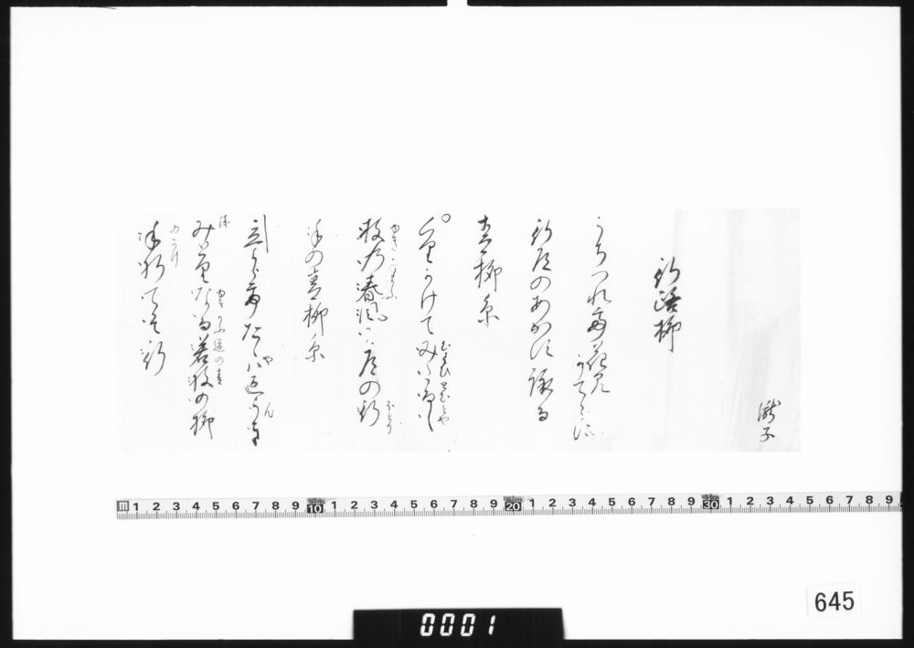 作品画像：和歌書付(行路柳)
