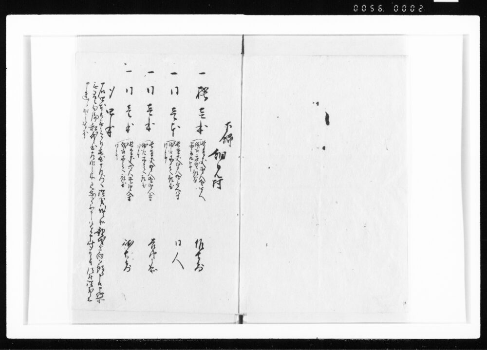 御用木改帳 江戸幕府御徒組相原家文書