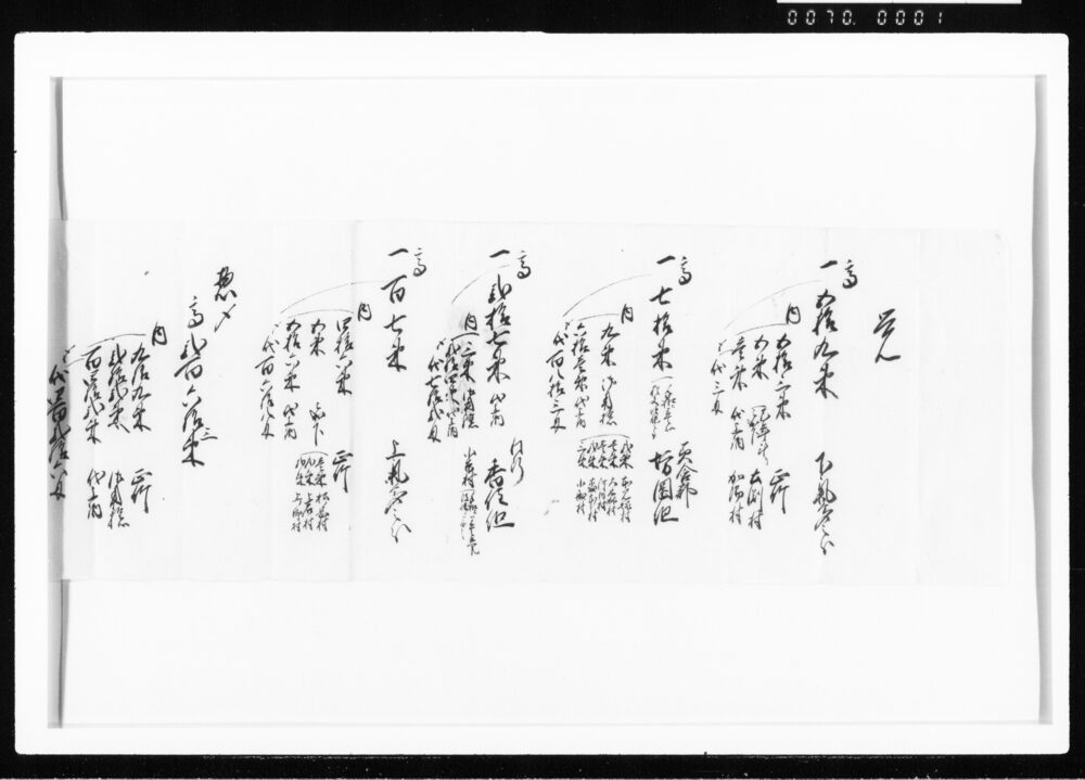 覚(組別竹木本数内訳) 江戸幕府御徒組相原家文書