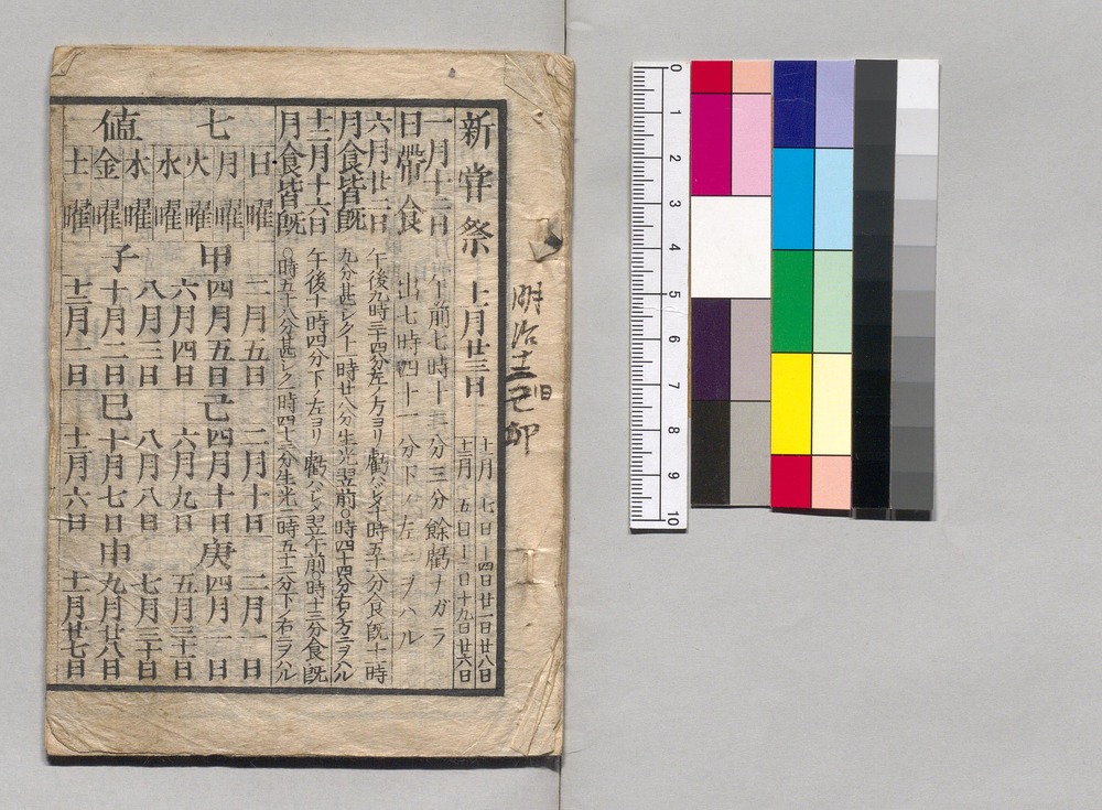 作品画像：明治十二年太陽略暦