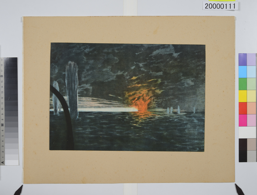 作品画像：大東亜戦争海軍美術　バタビヤ沖海戦