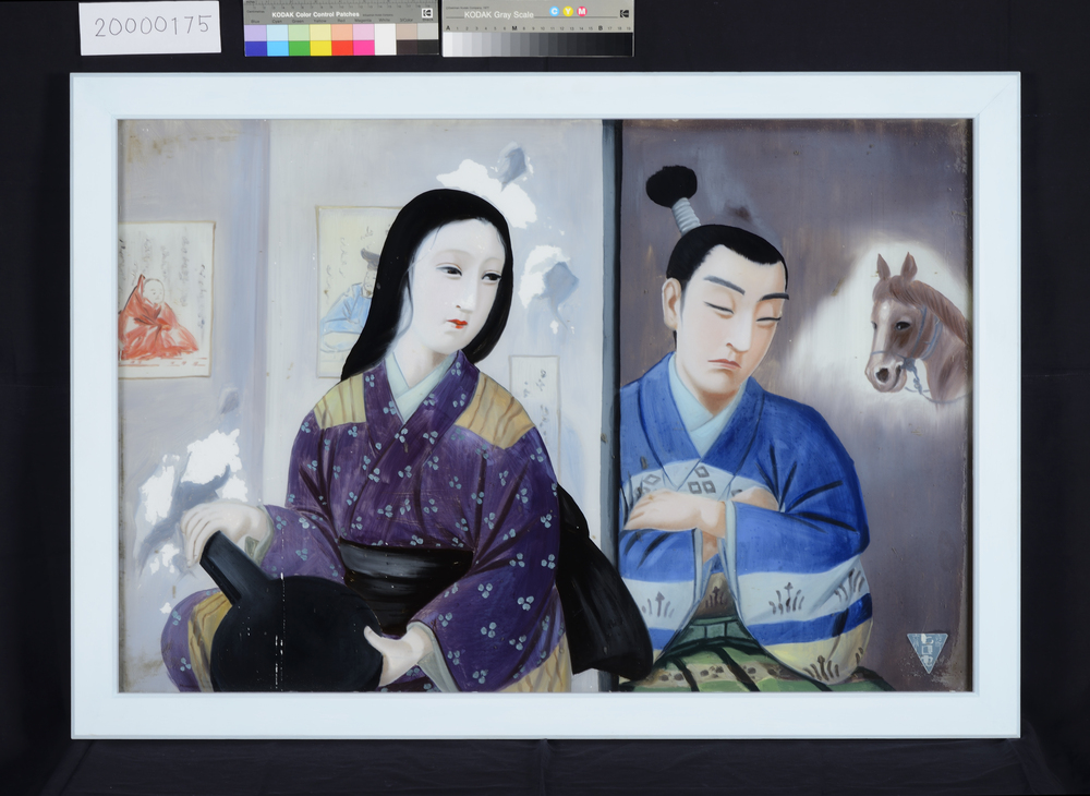 作品画像：銭湯脱衣所装飾画　ガラス絵　山内一豊と妻　女湯側