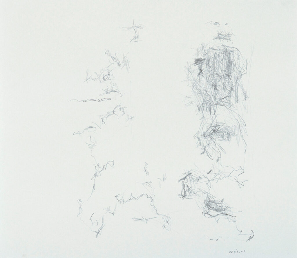 作品画像：《柔かに、還元》シリーズのための前哨的作業譜断片（A-7）