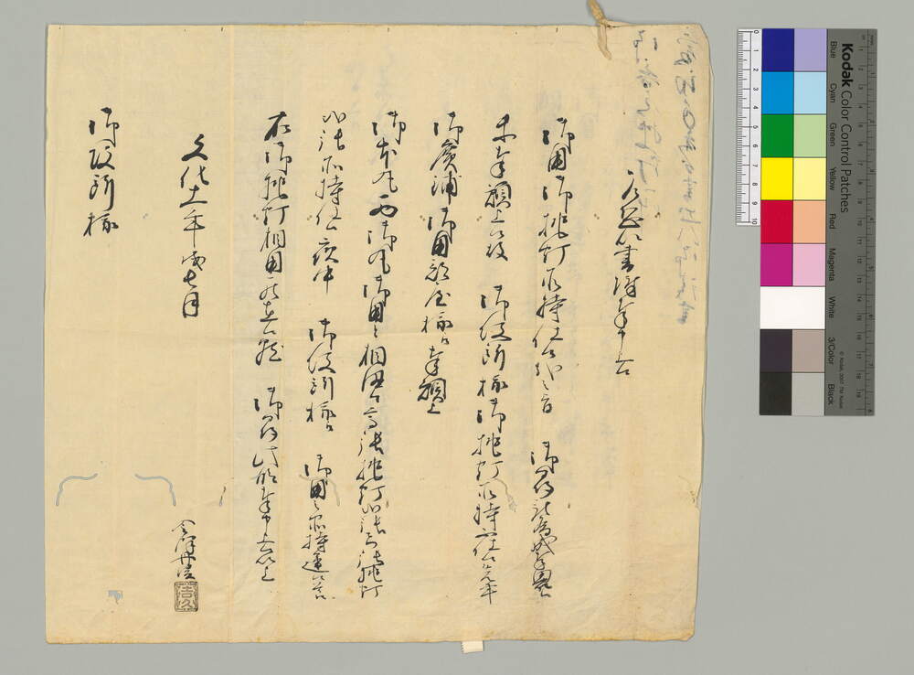 乍恐以書附奉申上候(御用御提灯所持御尋につき下書綴)