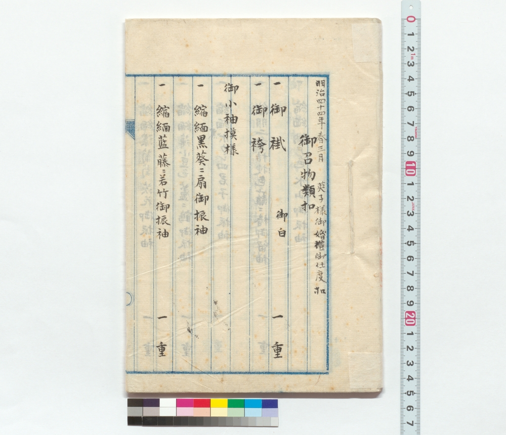 作品画像：明治四十四年春三月英子様御婚礼御仕度扣
