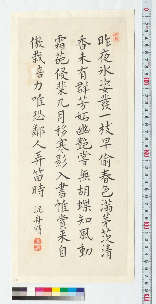 作品画像：詩文　昨夜氷姿発一枝