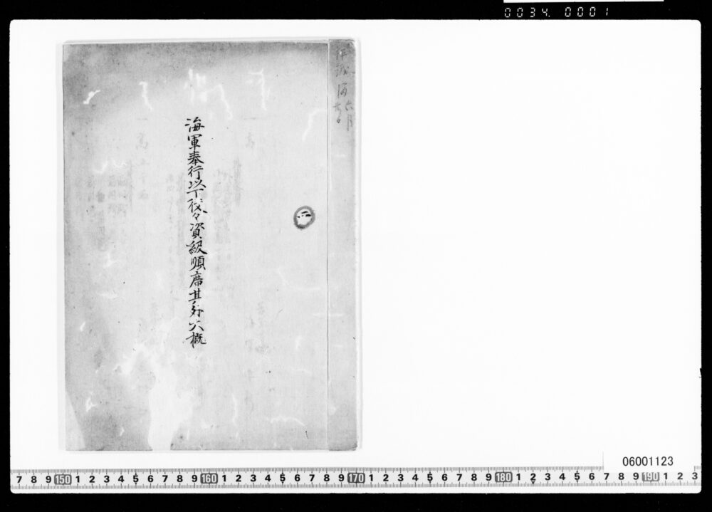 海軍奉行以下資級順席大概