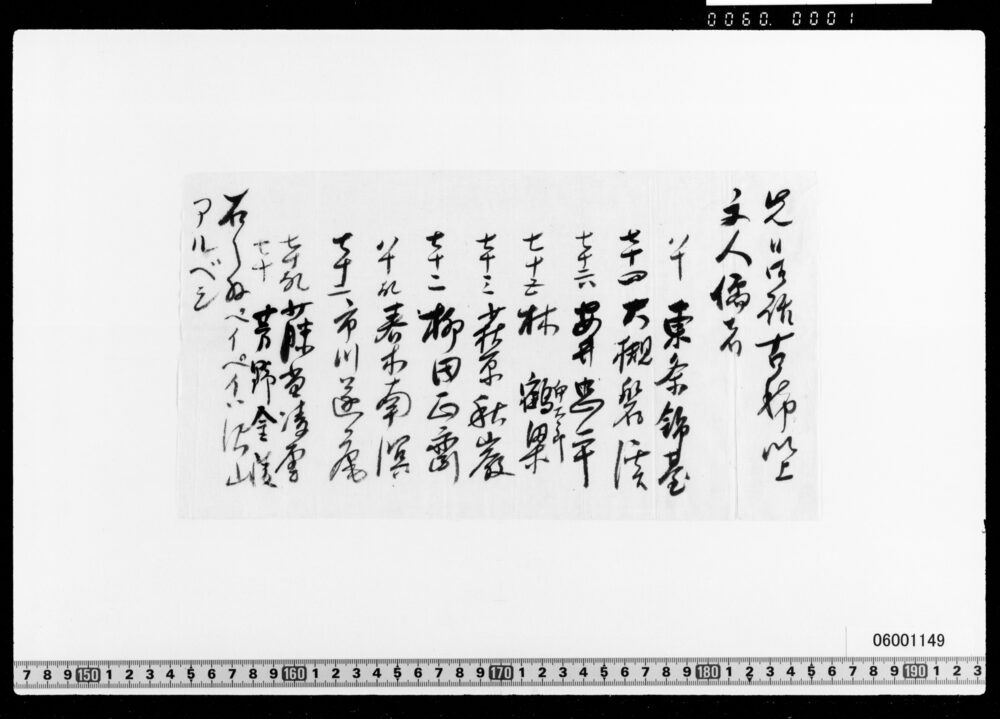 東条琴台他古稀以上儒者名前書付