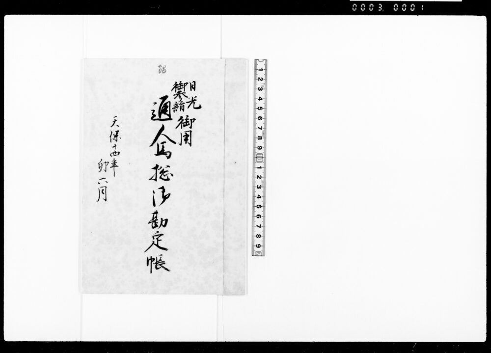 日光御参詣御用通人馬摠御勘定帳