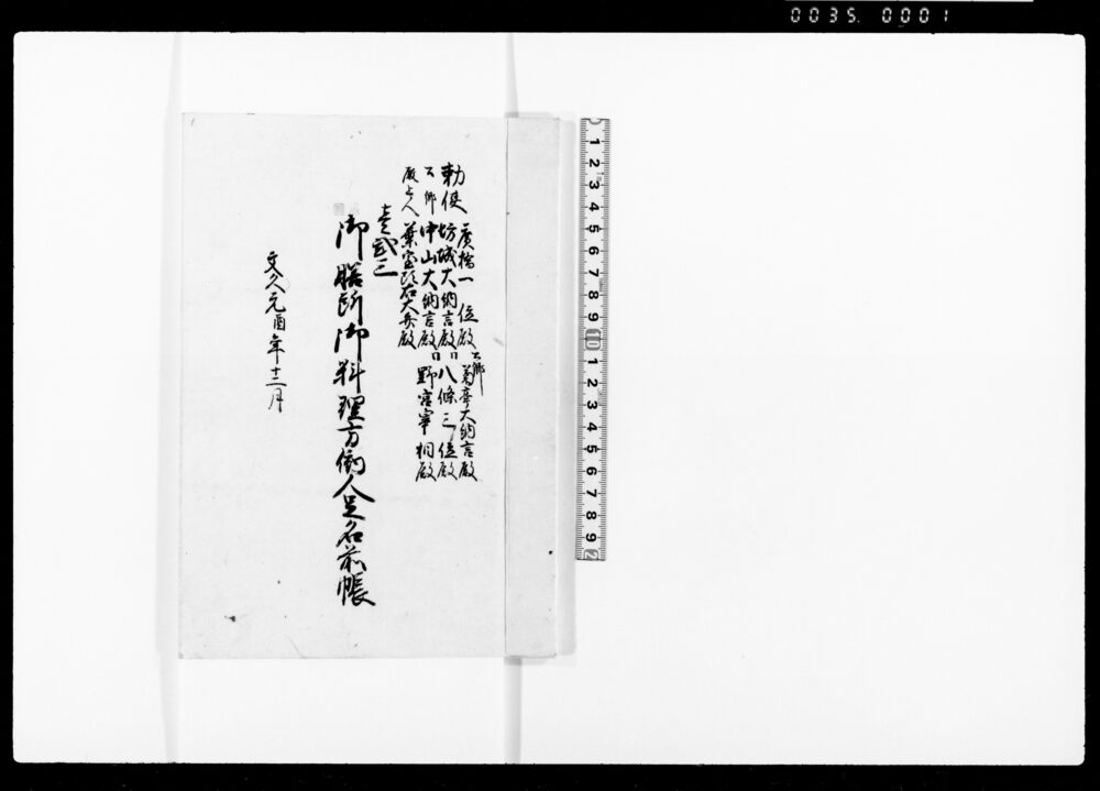 御膳所御料理方働人足名前帳