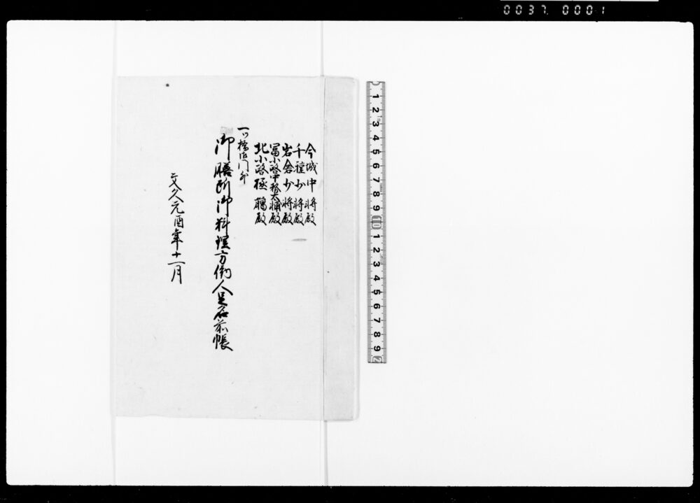 一ツ橋御門外御膳所御料理方働人足名前帳