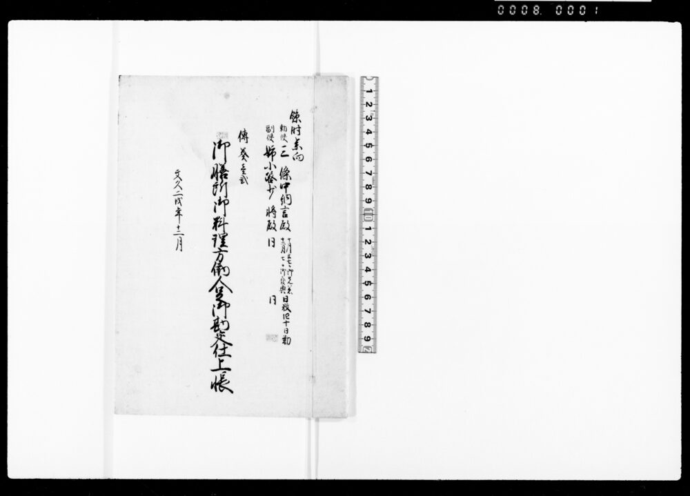 臨時参向伝奏壱弐御膳所御料理方働人足御勘定仕上帳