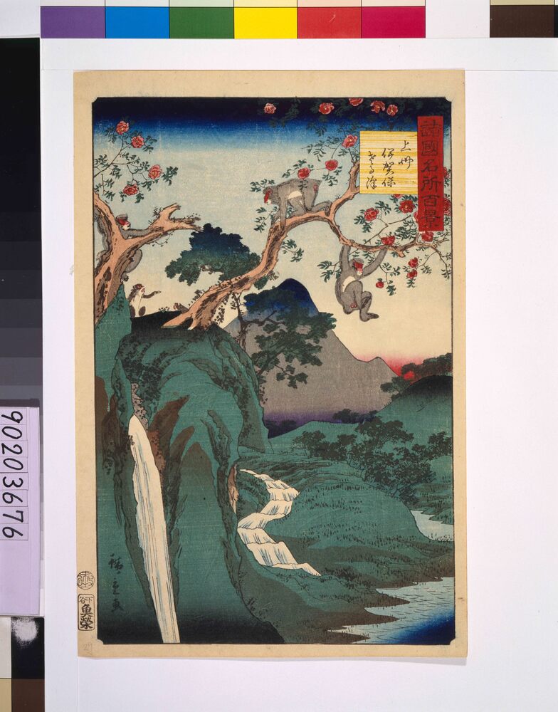 作品画像：諸国名所百景 上州伊賀保さる沢