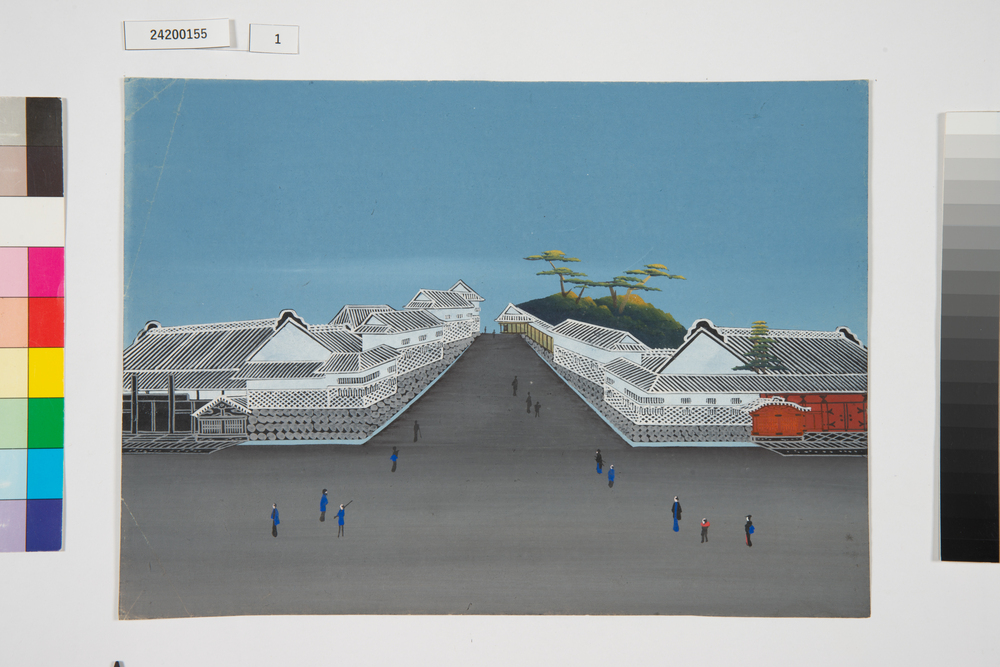 泥絵　江戸大名屋敷図　霞が関　広島藩浅野家　福岡藩黒田家