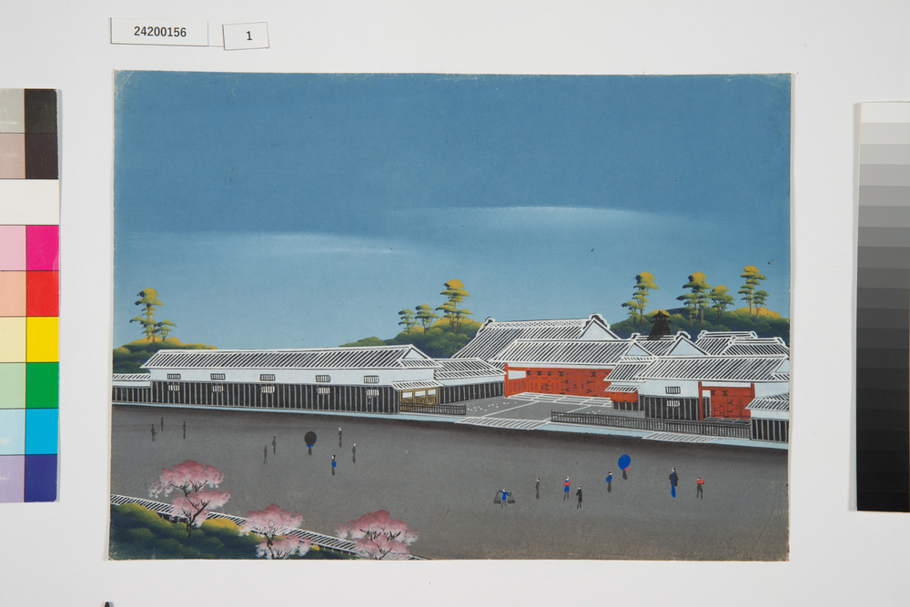 泥絵　江戸大名屋敷図　佐賀藩鍋島家　下屋敷