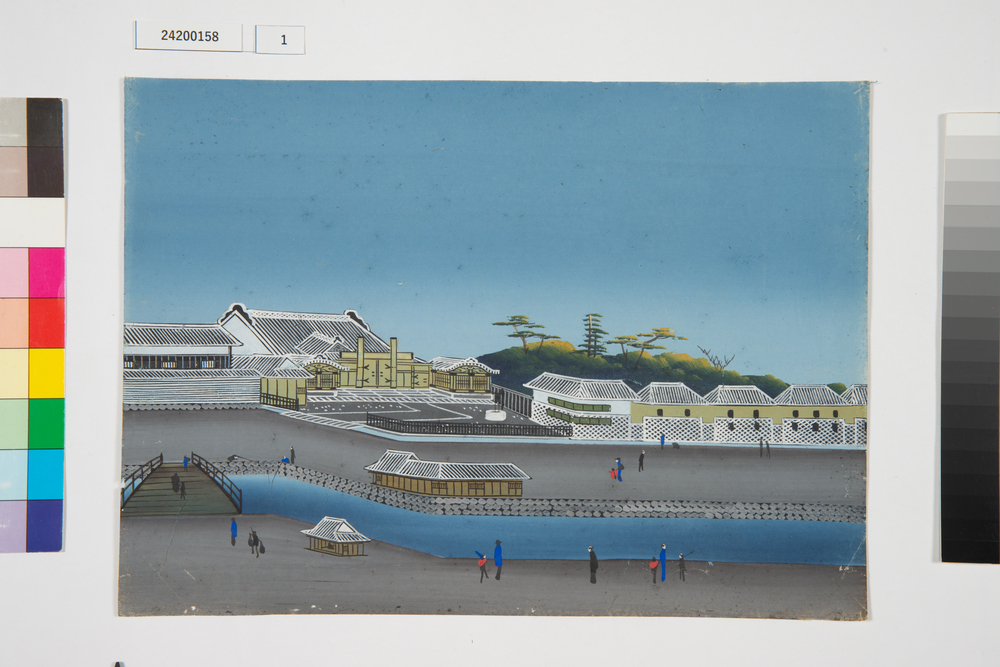 泥絵　江戸大名屋敷図　秋田藩佐竹家