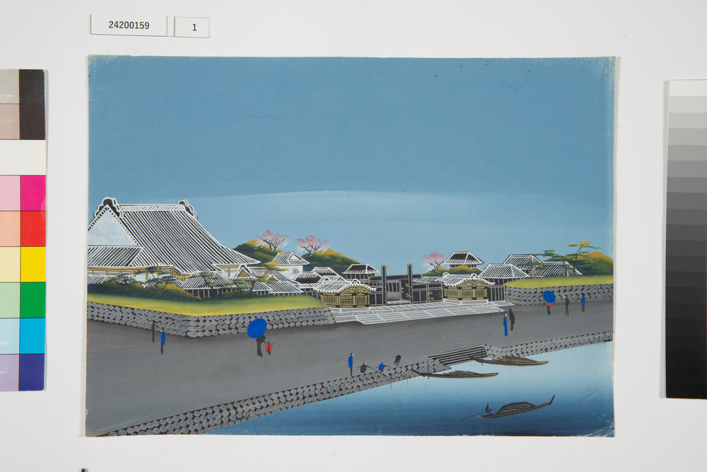 泥絵　江戸大名屋敷図　築地本願寺