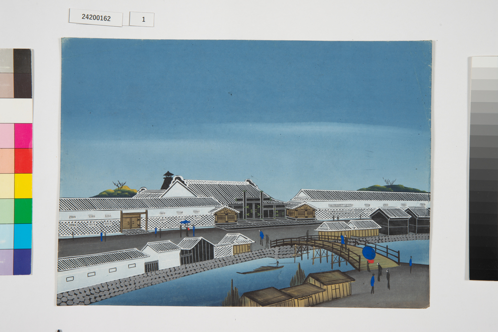 泥絵　江戸大名屋敷図　桑名藩松平家
