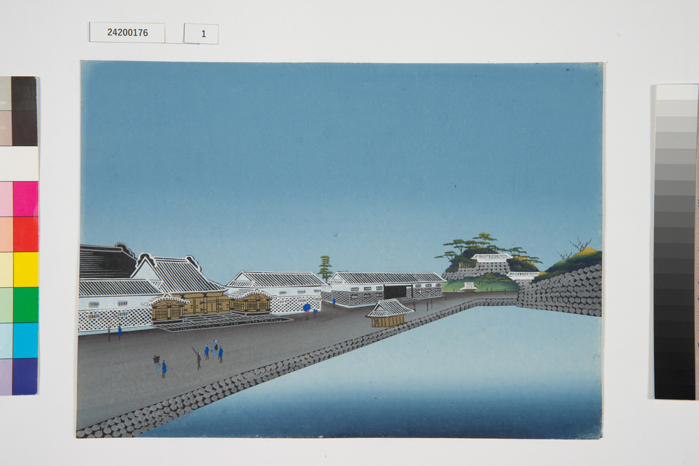 泥絵　江戸大名屋敷図　長州藩毛利家　上屋敷