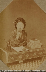 （青物と女性）