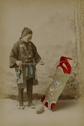 作品画像：（凧と男性）