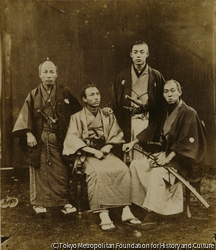 作品画像：（上野彦馬と侍達）