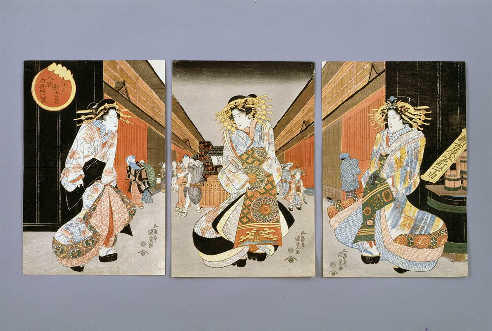 作品画像：江戸新吉原八朔白無垢の図