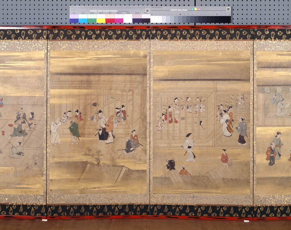 吉原風俗図屏風