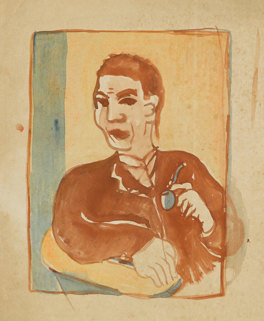 作品画像：人物（めがねを持つ男）