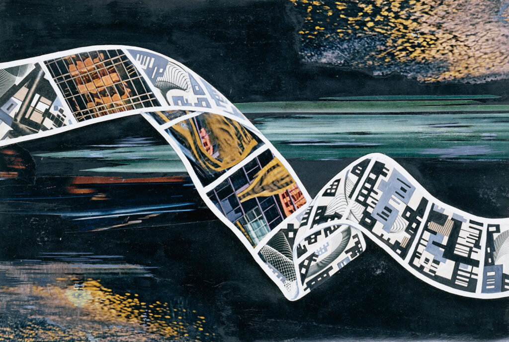 作品画像：［《浮遊するフィルム　フォトモンタージュ》原画］